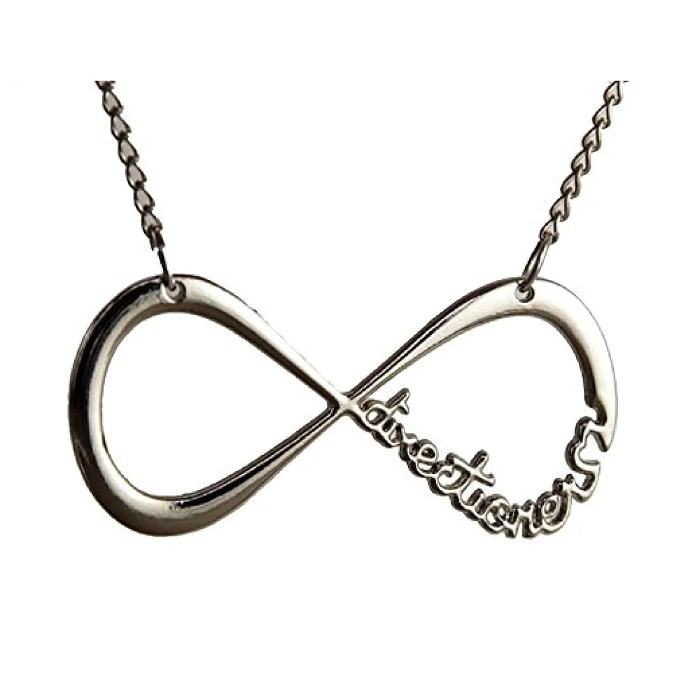 One Direction Silver Plated Infinity Pendant for Men and Women.