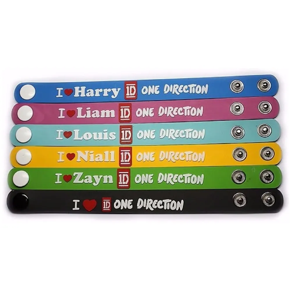 One Direction Silicone and Charm Bracelet (Set of 6) (Multicoloured)