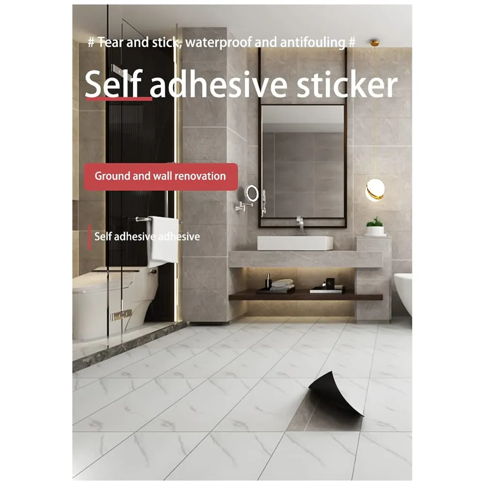 PVC Marble Flooring 18 x 18 Inch Tiles Self Adhesive Peel & Stick, 1 Tile is 2.25 Sqft