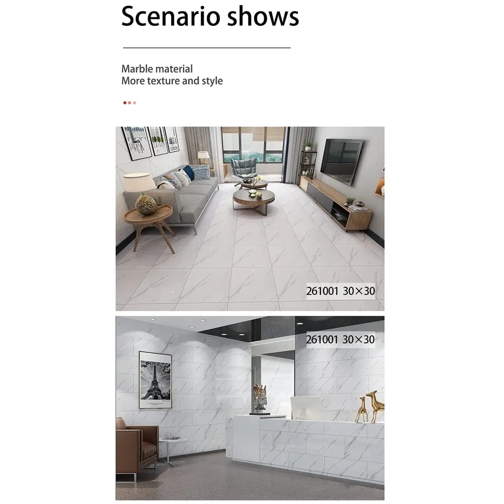 PVC Marble Flooring 18 x 18 Inch Tiles Self Adhesive Peel & Stick, 1 Tile is 2.25 Sqft