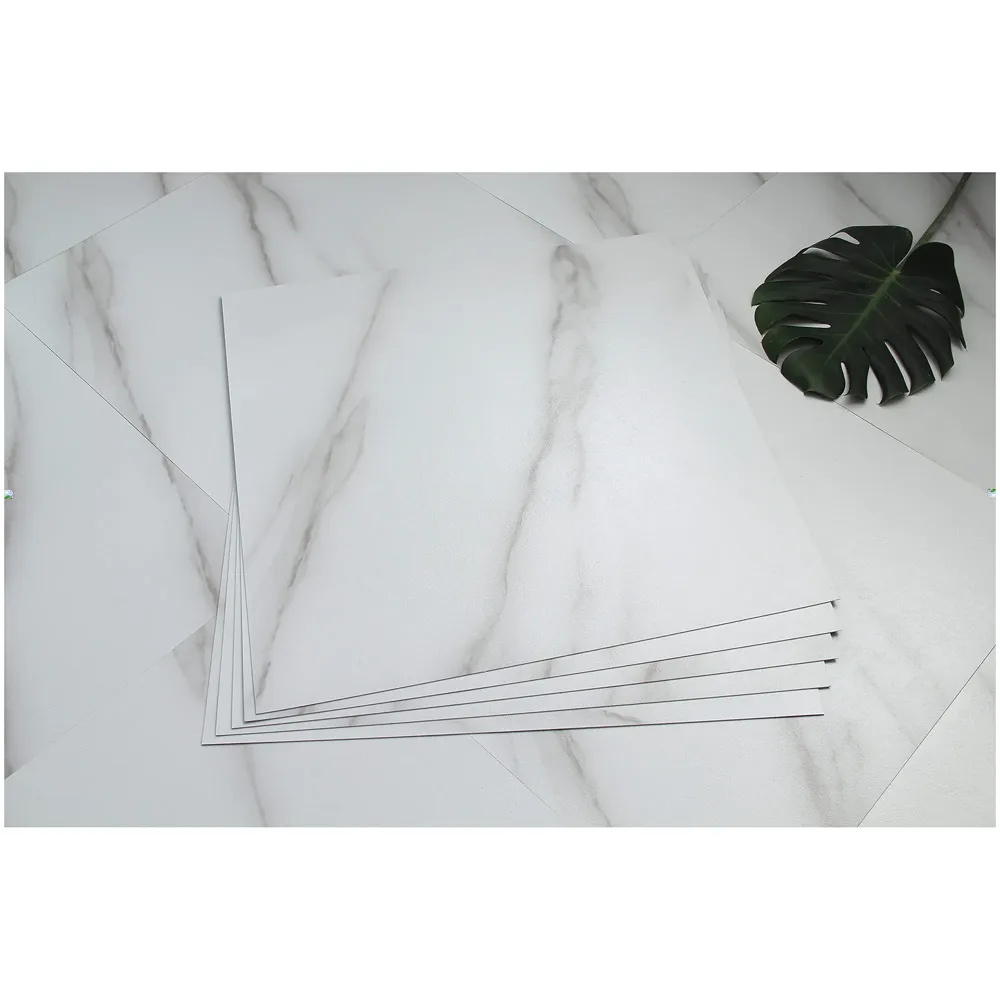 PVC Marble Flooring 18 x 18 Inch Tiles Self Adhesive Peel & Stick, 1 Tile is 2.25 Sqft