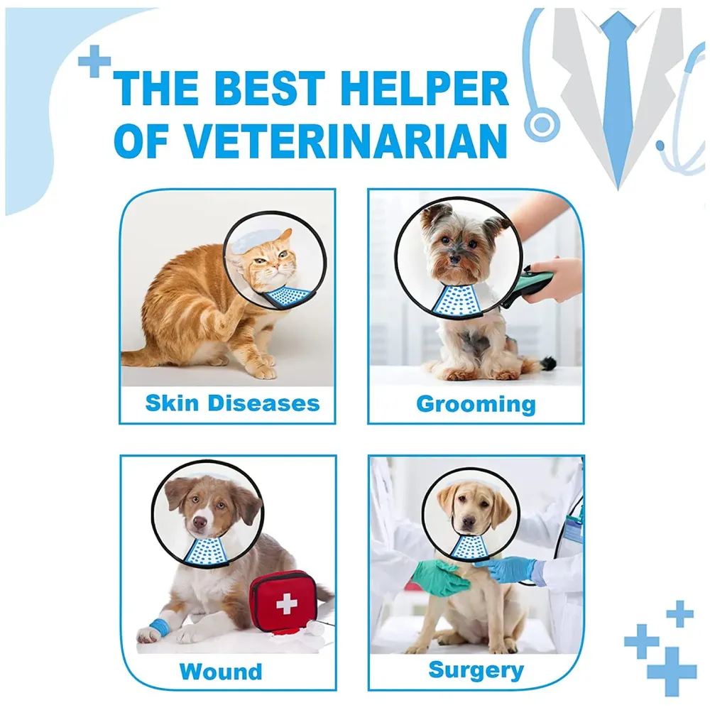 Pet Cone Elizabeth Protective Collar Wound Healing Protection Cone for Dogs E Collar.
