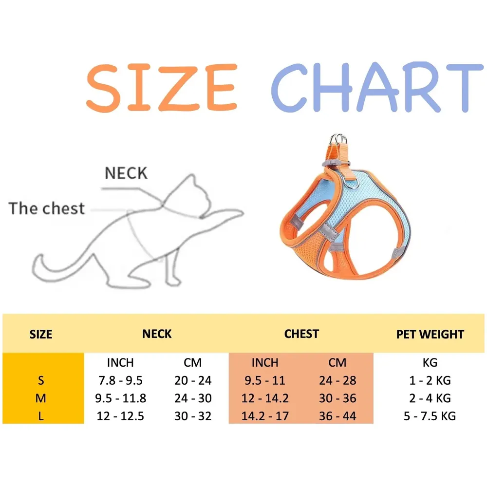 Cat Harness Adjustable Comfortable Faux Suede Vest Harness with reflectors cat Vest for Walking Escape Proof Kitten Soft Sturdy
