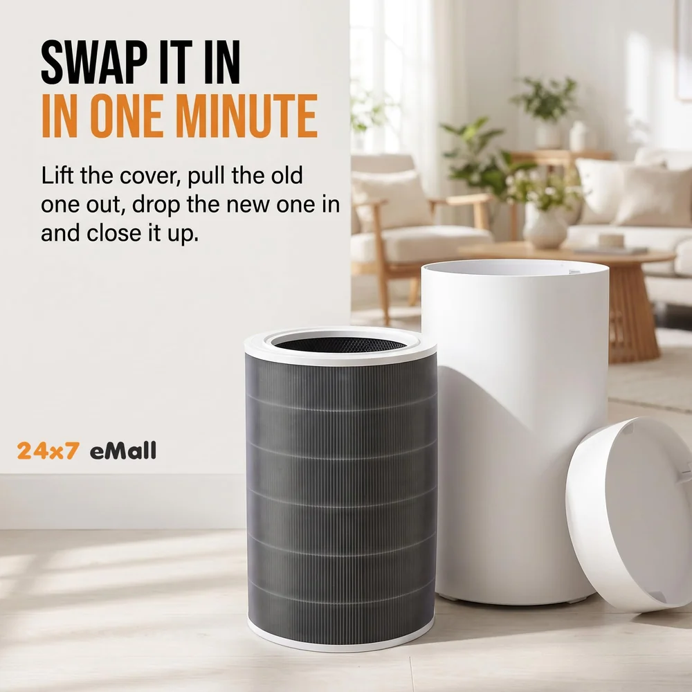 Replacement HEPA Filter, Air Filter for Home Compatible with Mi Air Purifier 1/2 /3 /2S Pro, Air Purifier. Formaldehyde Removal and Activated Carbon – With RFID - 29 cm x 20 cm