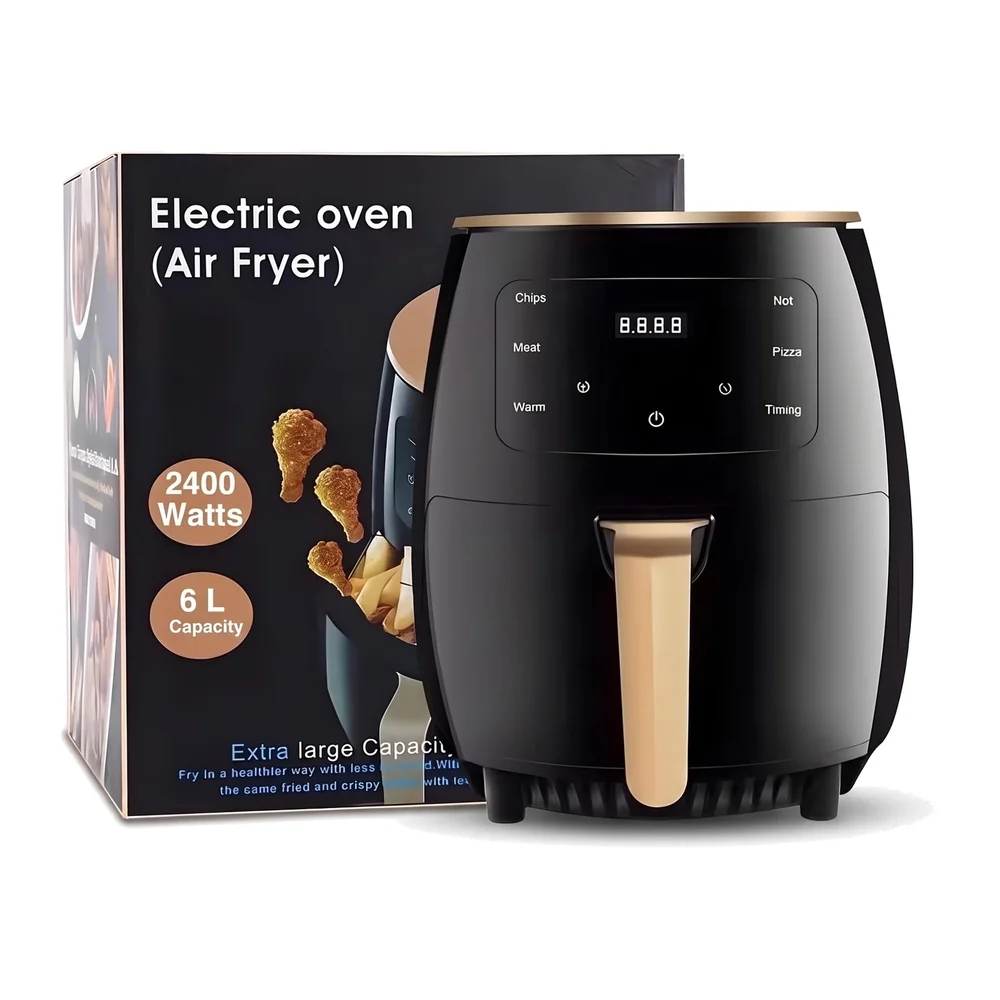 Air Fryer 2400 W 6 Liters Touch Screen Crisps, Roasts, Reheats, & Dehydrates French Fries Chicken Meat Fish Frozen Items Healthier, Faster, Delicious Results Less Oil