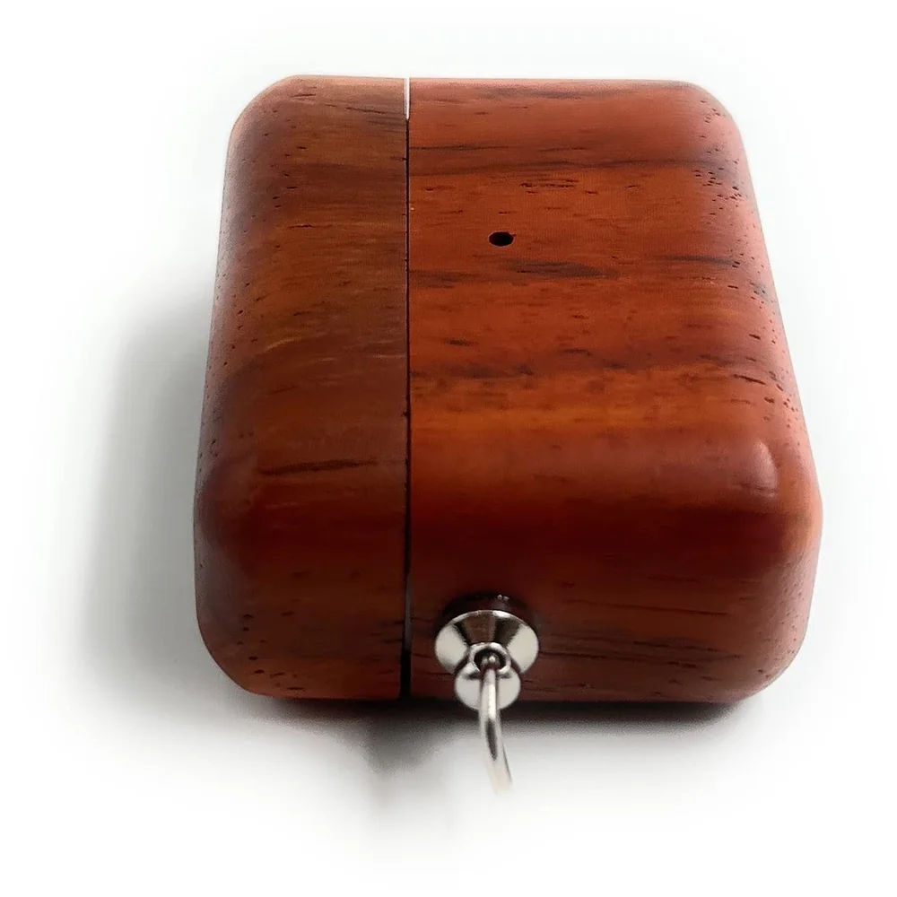 Solid Mahogany Wood AirPods Pro Case Wireless Charging Red Wood