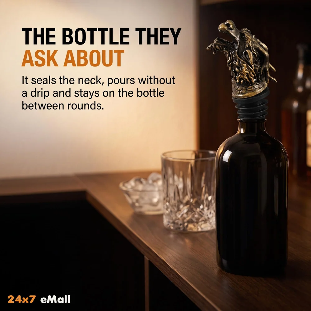 Dragon Head Liquor Bottle Pourer Liquor Pour Spout 1Pc Deer Head Bottle Tipping Nozzle Silicone Stoppers for Bars Homes Party Whiskey Wine Spirits