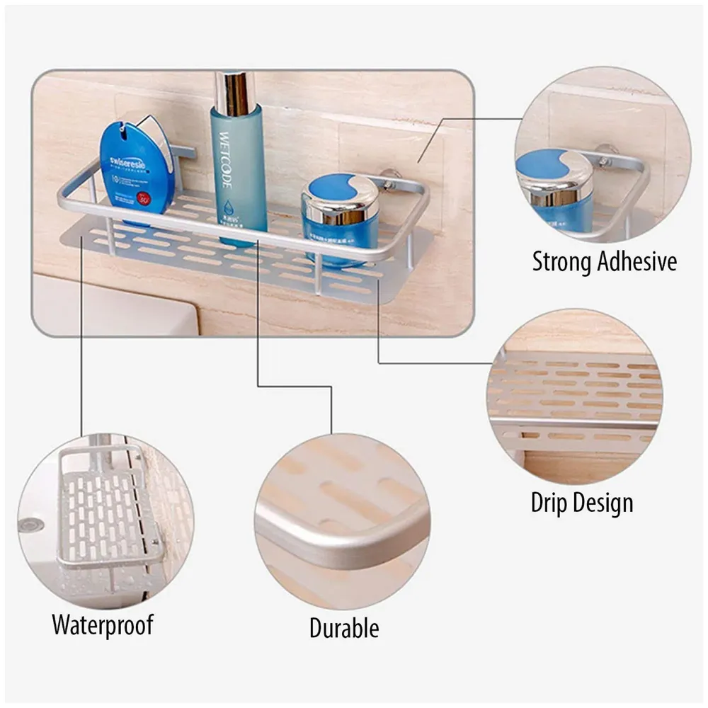 Wall Mount 12 Inch Bathroom Horizontal Shelf 1 Pc, Rust Free Aluminium Shower Caddy Wall Shelf Holder Anti Rust, Rust Free Aluminium, Installation Kit Included (1, Aluminum Horizontal)