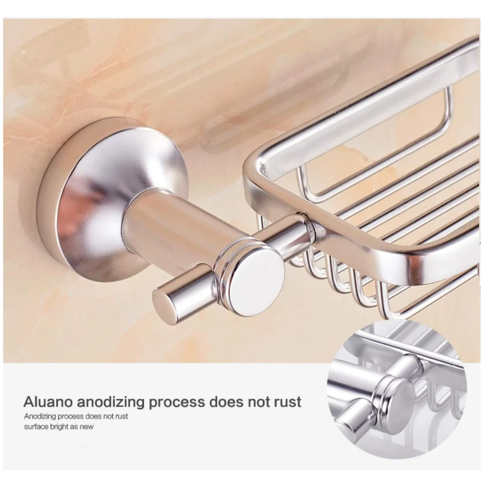 Aluminium Soap Dish Wall Hung Concealed Screws Rust Free Square