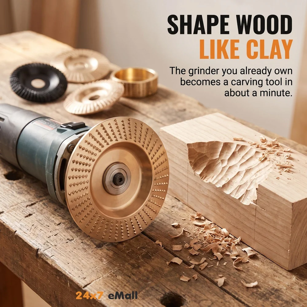 5 Pcs Angle Grinder Wood Carving Disc Set 4 Inch for Wood Work