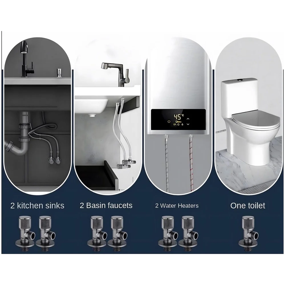 Angular for Bathroom wash basin, Geyser | Luxury Series One-Way Angle Valve | Angle Valve for Bathroom | Wall Mounted. Stop Cock Toilet Commode, Washbasin, 8.7cm x 3cm, Brushed gloss Black
