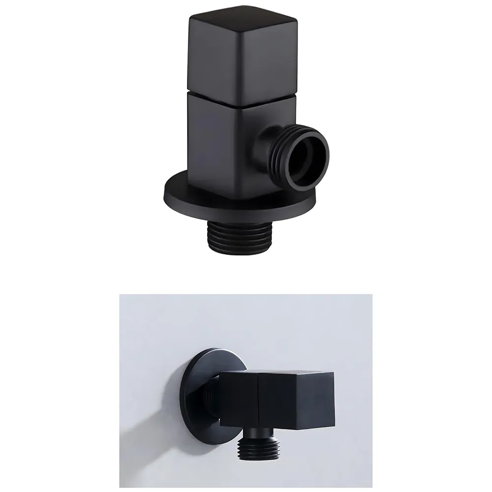 Angular Black for Bathroom wash basin, Geyser | Luxury Series One-Way Angle Valve | Wall Mounted. Stop Cock Toilet Commode, Washbasin, Square Design - 6.5 cm x 5 cm Premium