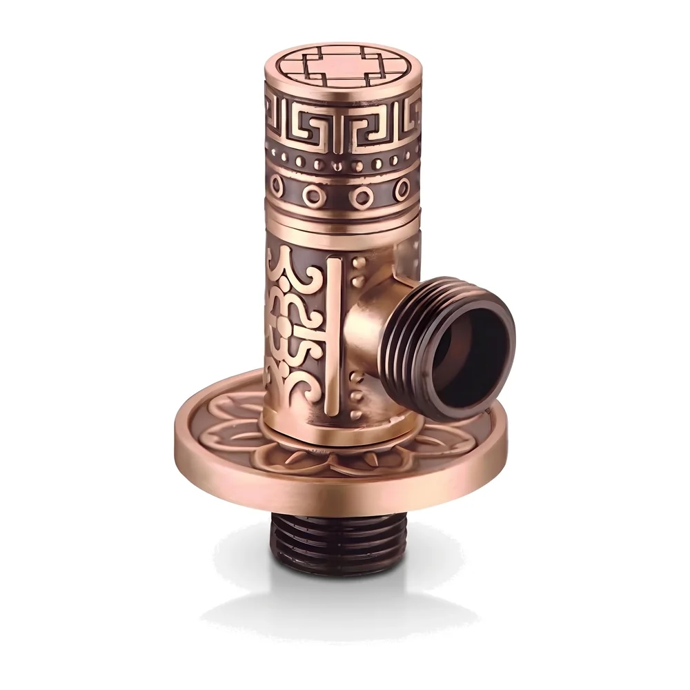 Brass Antique Brown Angular Stop Valve Stop Cock Angle Valve for Bathroom Kitchen Wash Basins tap Connector Geysers with Flange (Brass)