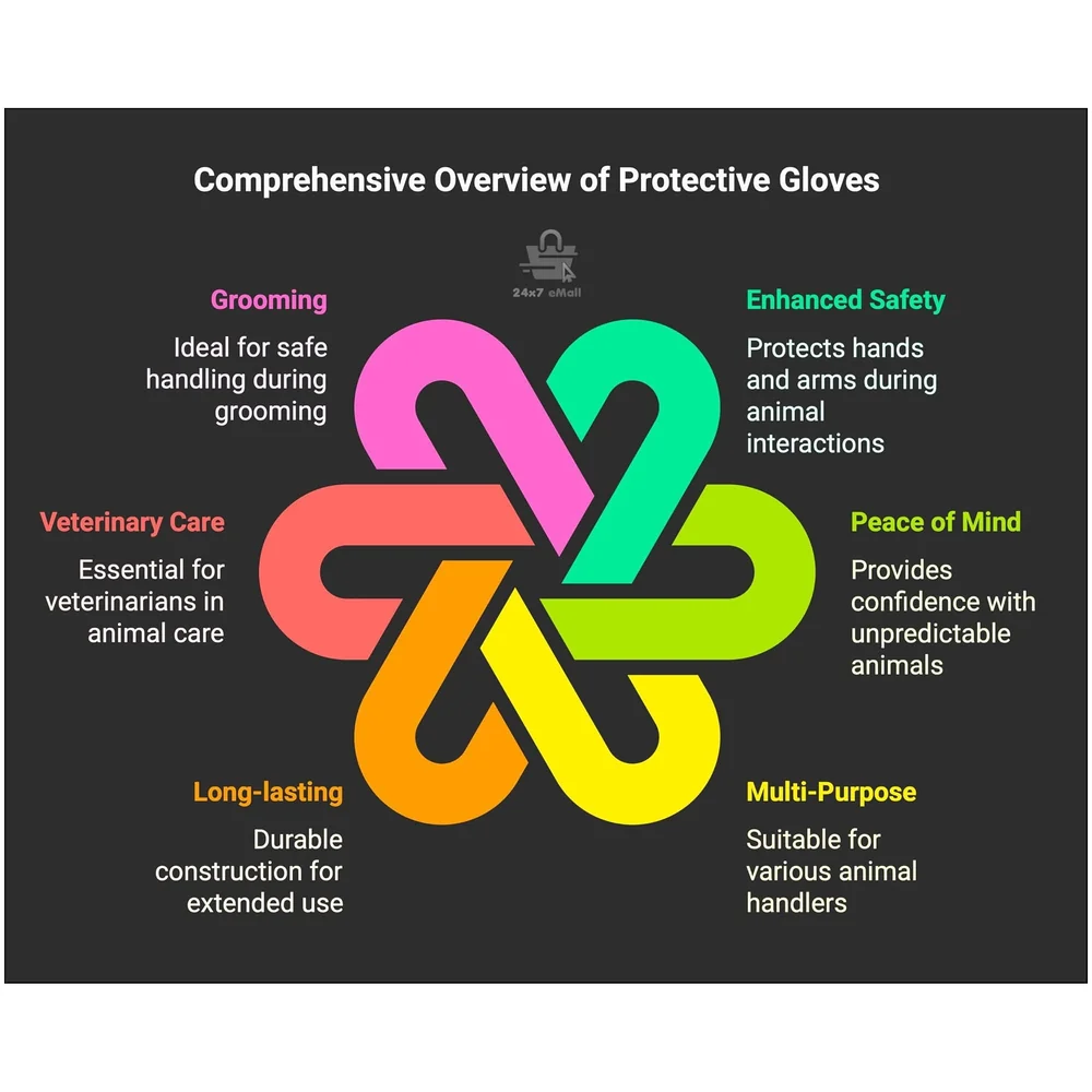 Anti Bite Gloves Safe And Durable Animal handling Gloves For Dog Cat Bird Parrot Lizard Antibite 18 Inches Long.