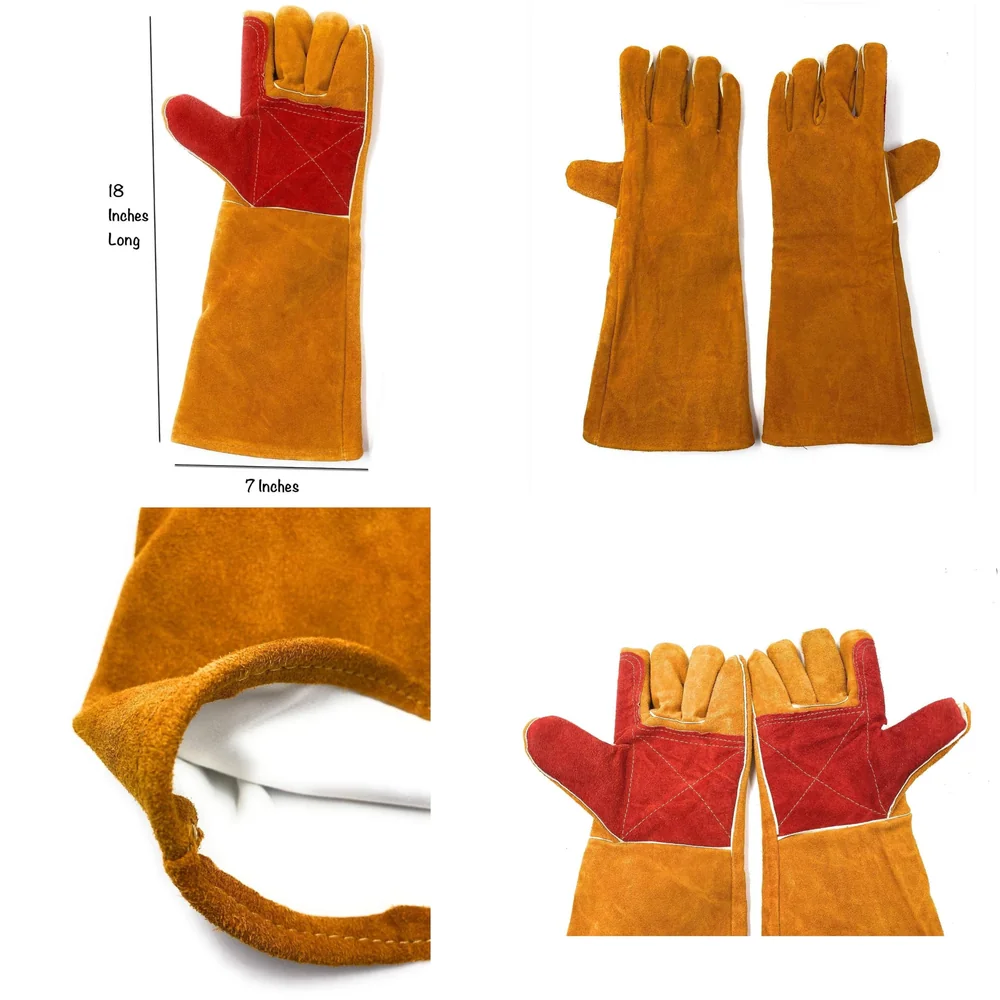 Anti Bite Gloves Safe And Durable Animal handling Gloves For Dog Cat Bird Parrot Lizard Antibite 18 Inches Long.