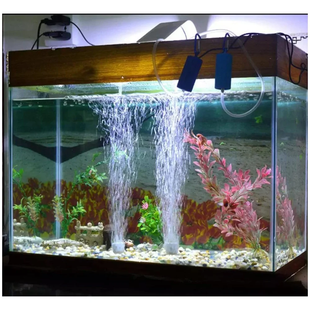 Aquarium Oxygen Pump - USB Air Pump - Quietest Portable Aquarium Air Pump - Air Stone and Hose Included - Low Power Usage