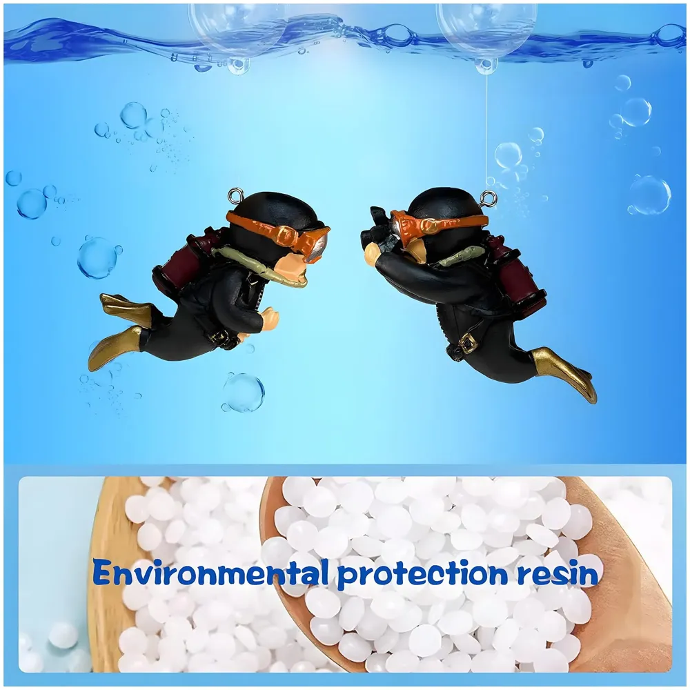 2pc Aquarium Diver Black Aquarium Floating Cute Resin Aquarium Accessories Decorative Items for Fish Aquarium, Floating on Water Aquarium, Fish Aquarium Decoration, 7 X 3 cm