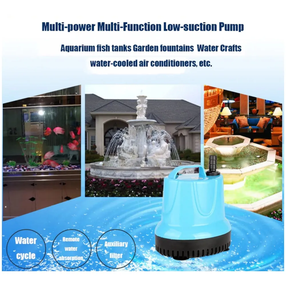 1200L/H 25W Submersible Water Fountain Pump for Aquariums Powerful Large Water Pump for Fountain, Suction Cup Bottom Water Circulation Pumps, Air Pump for Pond