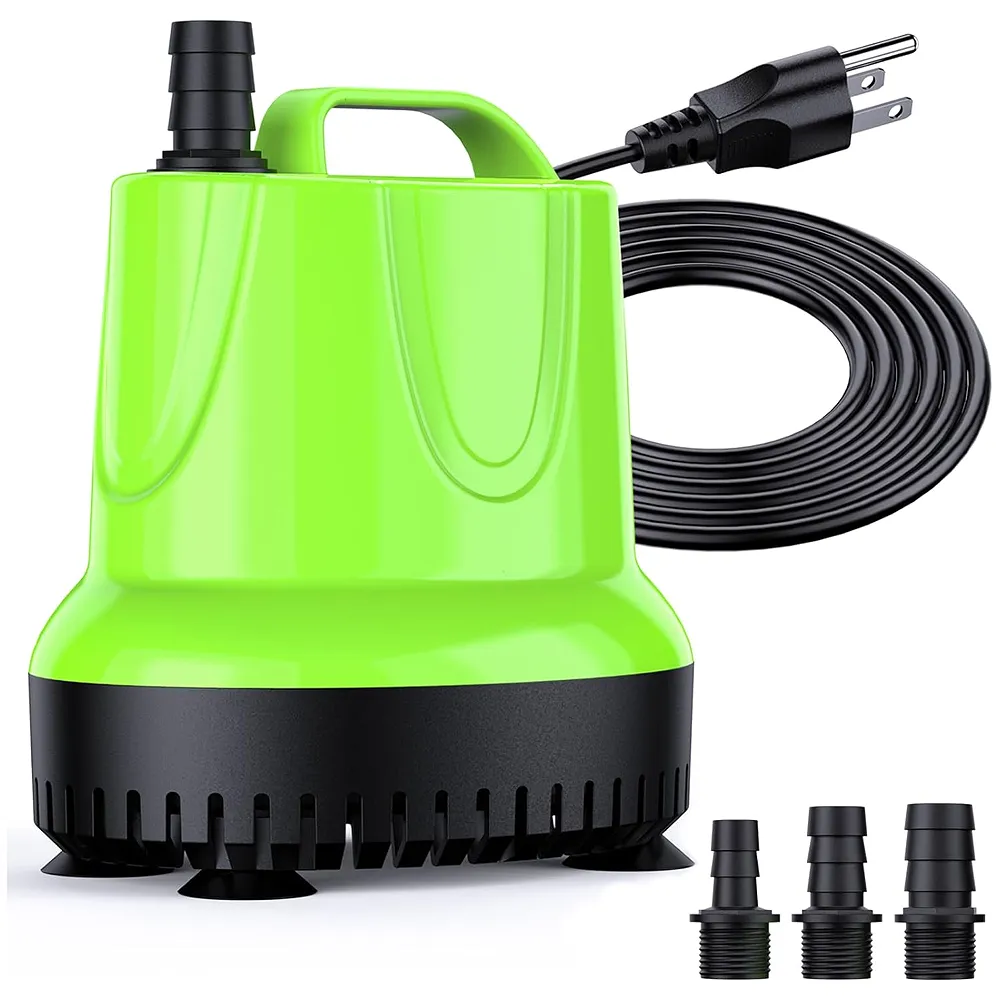 FREESEA 330 GPH, 25W Small Submersible Water Pump for Pond, Aquarium, Hydroponics, Fish Tank Fountain with 5.9ft Power Cord