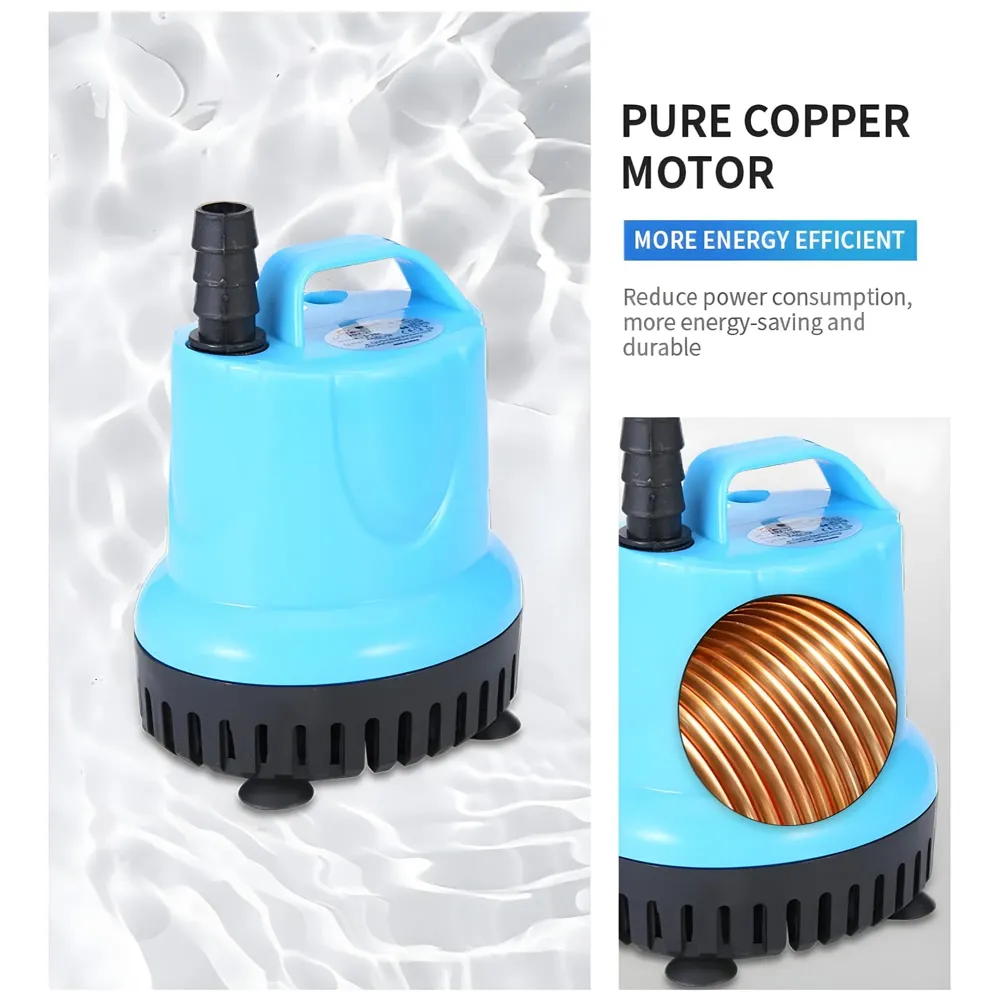 3500L/H 60W Submersible Water Fountain Pump For Aquariums Powerful Large Water Pump for Fountain, Suction Cup Bottom Water Circulation Pumps, Air Pump for Pond