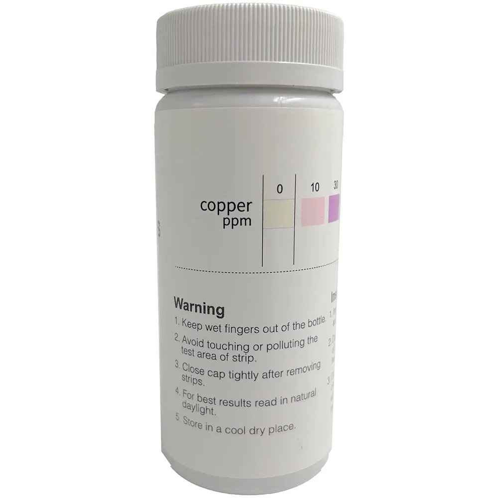 Copper CU Aquarium Test Strips, Kit 100 Strips for Freshwater, Saltwater, Pond Test Strips for Fish Tank, Swimming Pools.