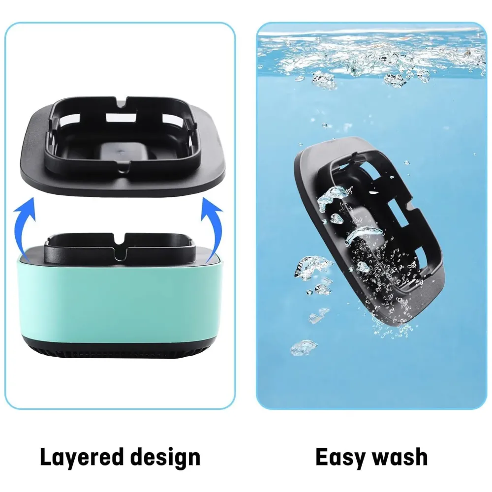 Smokeless Ashtray for Cigarettes Indoor, 2-in-1 With Air Purifier Multifunctional Smokeless Ashtray Home Ashtrays Portable Ash Tray Self Extinguishing for Cars Indoor Office