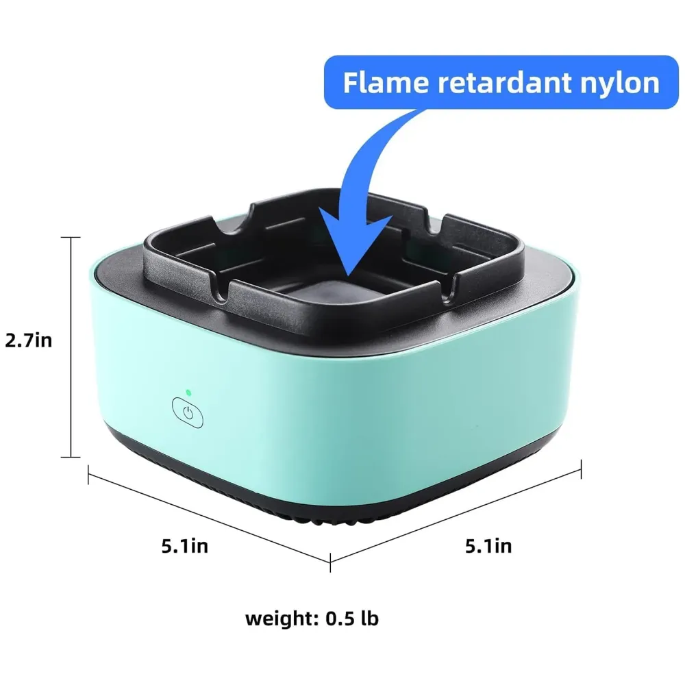 Smokeless Ashtray for Cigarettes Indoor, 2-in-1 With Air Purifier Multifunctional Smokeless Ashtray Home Ashtrays Portable Ash Tray Self Extinguishing for Cars Indoor Office