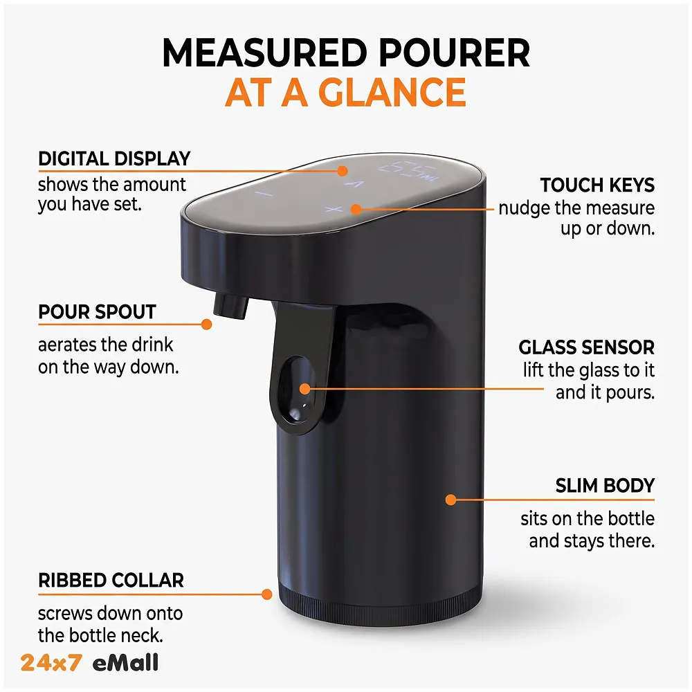 Electric Liquor Dispenser Wine Aerator 1 to 999 ml Auto Stop Bar