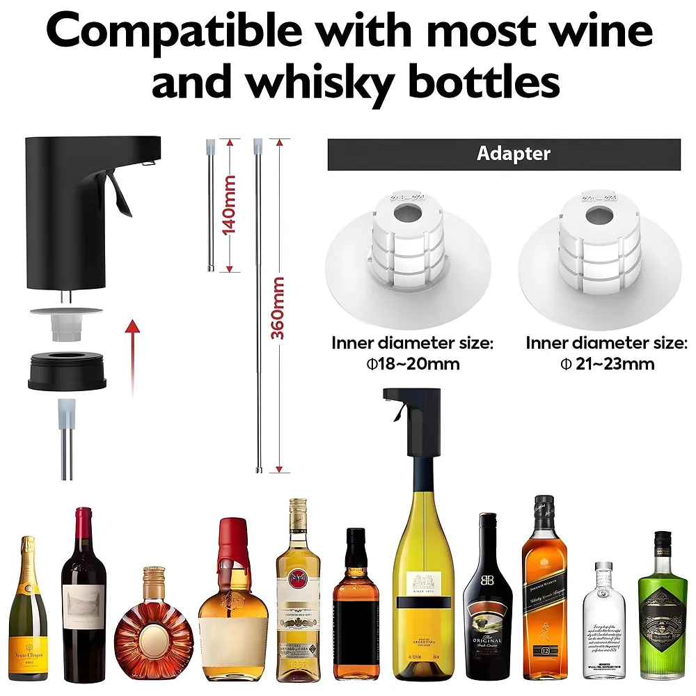 Electric Liquor Dispenser Wine Aerator 1 to 999 ml Auto Stop Bar