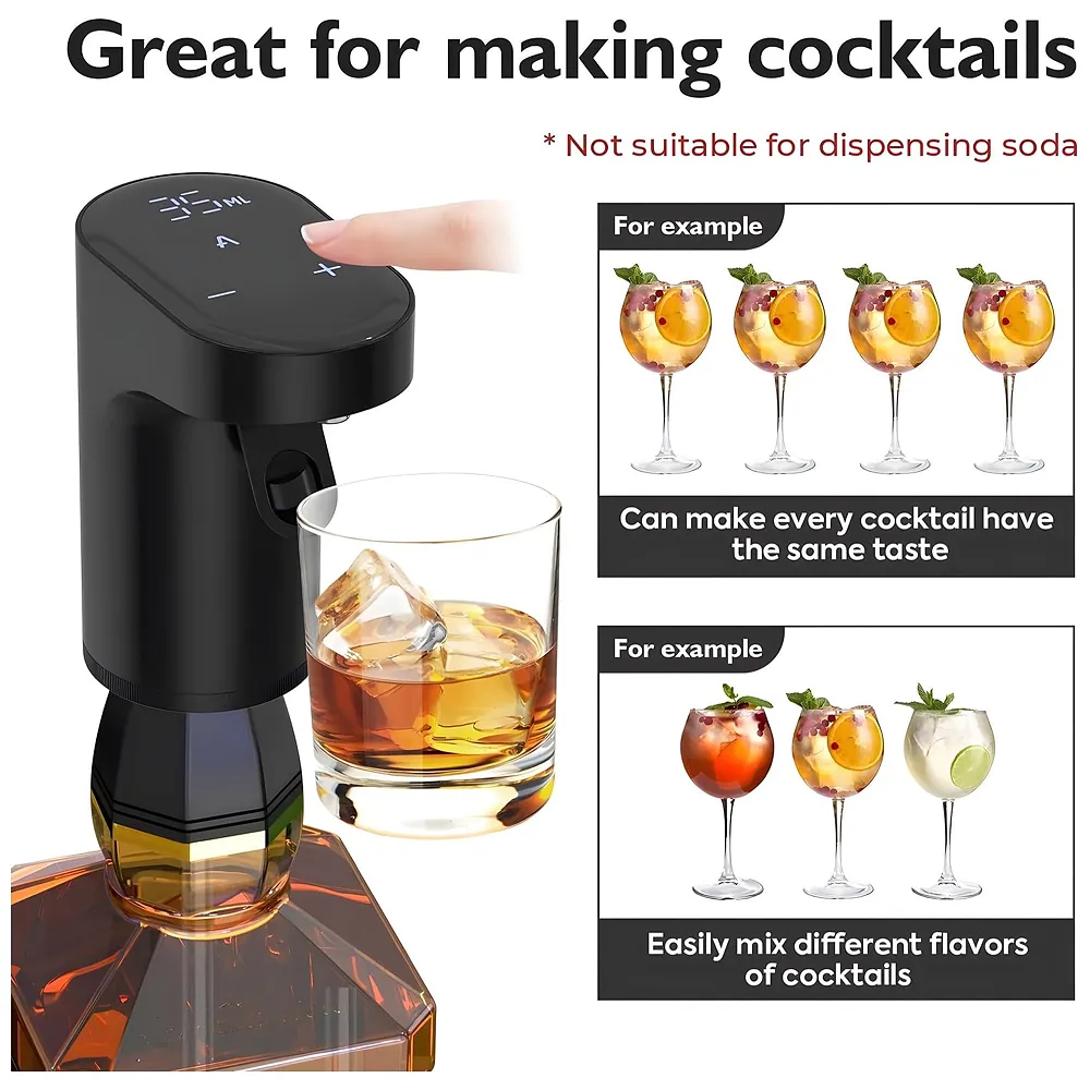 Electric Liquor Dispenser Wine Aerator 1 to 999 ml Auto Stop Bar