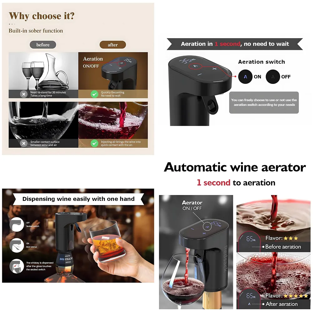 Electric Liquor Dispenser Wine Aerator 1 to 999 ml Auto Stop Bar