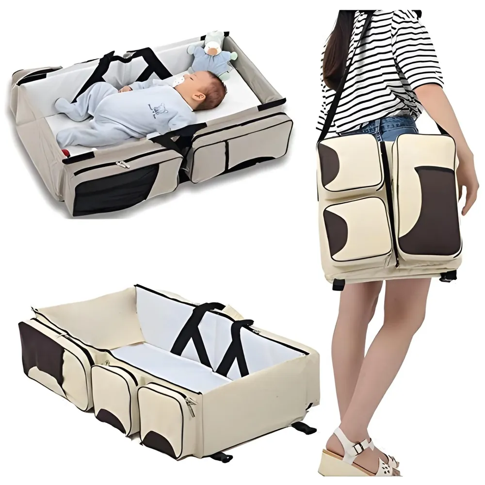 Baby Bed Bag Portable 3 in 1 Portable Bassinet Cot Crib Bags for Infant Sleeping Resting Nappy Changing Station for 0-12 Months