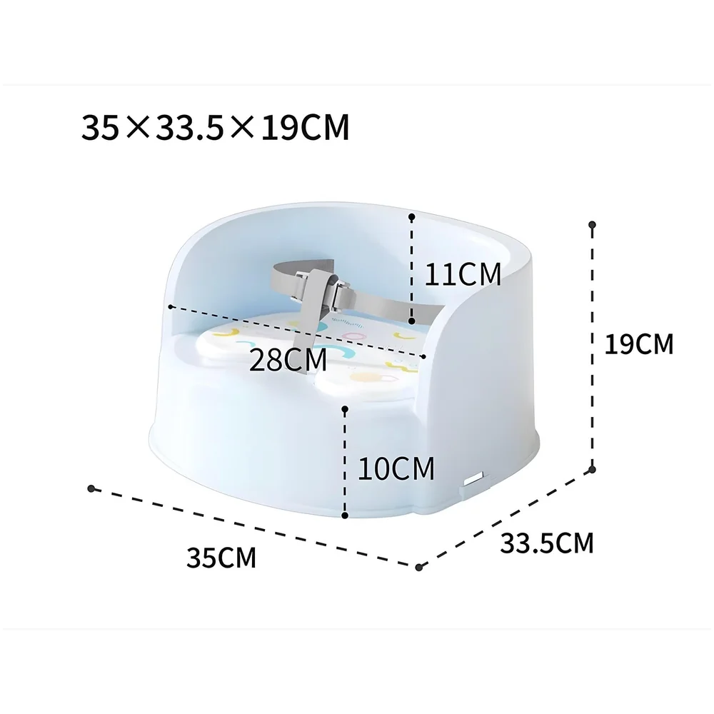 Baby Feeding Chair Booster Seat White Safety Belt 35 x 33.5 cm