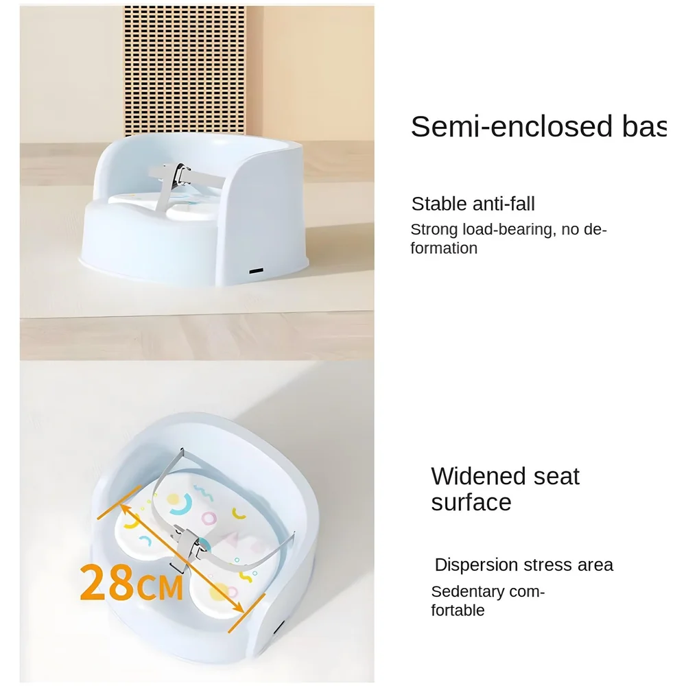 Baby Feeding Chair Booster Seat White Safety Belt 35 x 33.5 cm