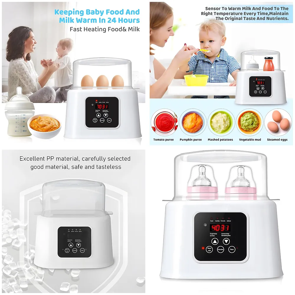 6 in 1 Baby Bottle Warmer and Sterilizer LCD Large Capacity Set