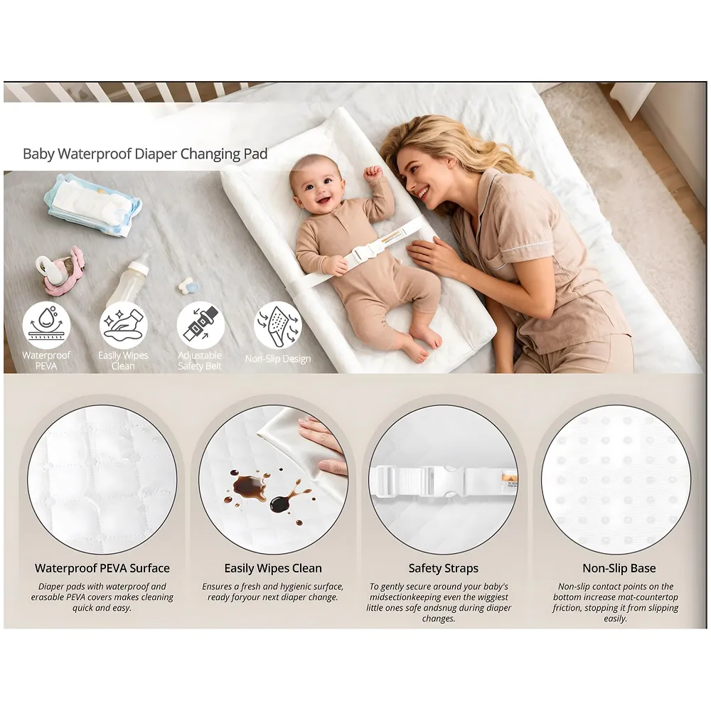 Diaper Changing Mat for Baby Contoured Pad Waterproof 81 x 41 cm