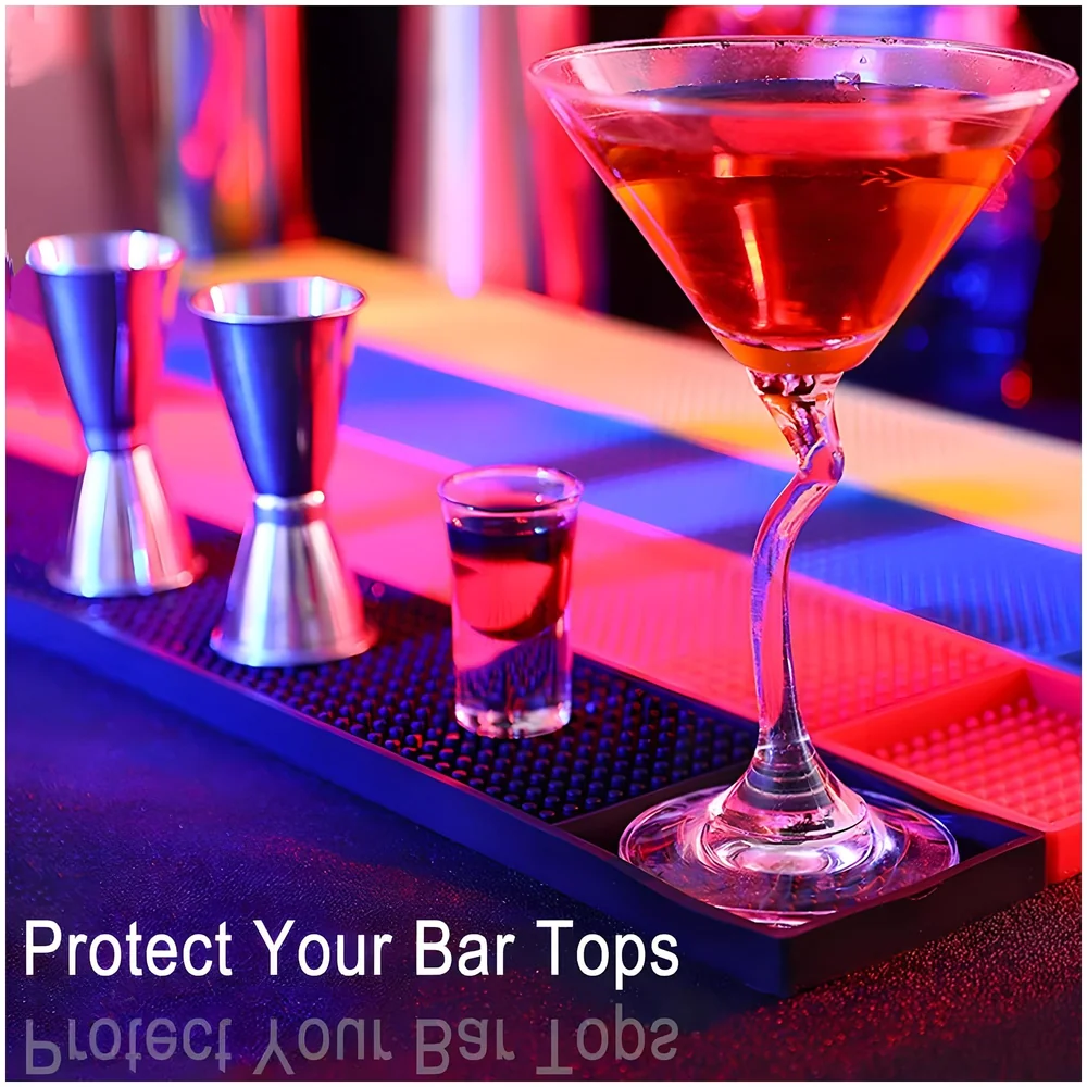 PVC Rubber Bar Mat 60 x 8 cm Non Slip Spill Pad for Bar Counter