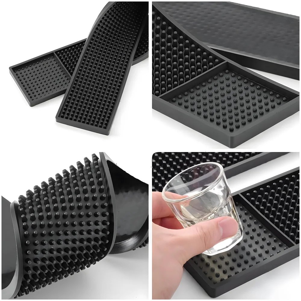 PVC Rubber Bar Mat 60 x 8 cm Non Slip Spill Pad for Bar Counter