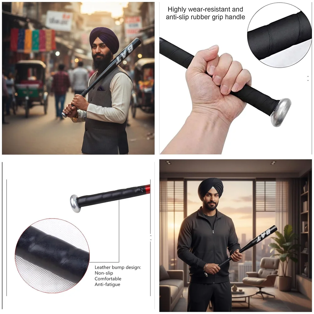Alloy Steel Baseball Bat 34 Inch 500 Grams Anti Slip Rubber Grip