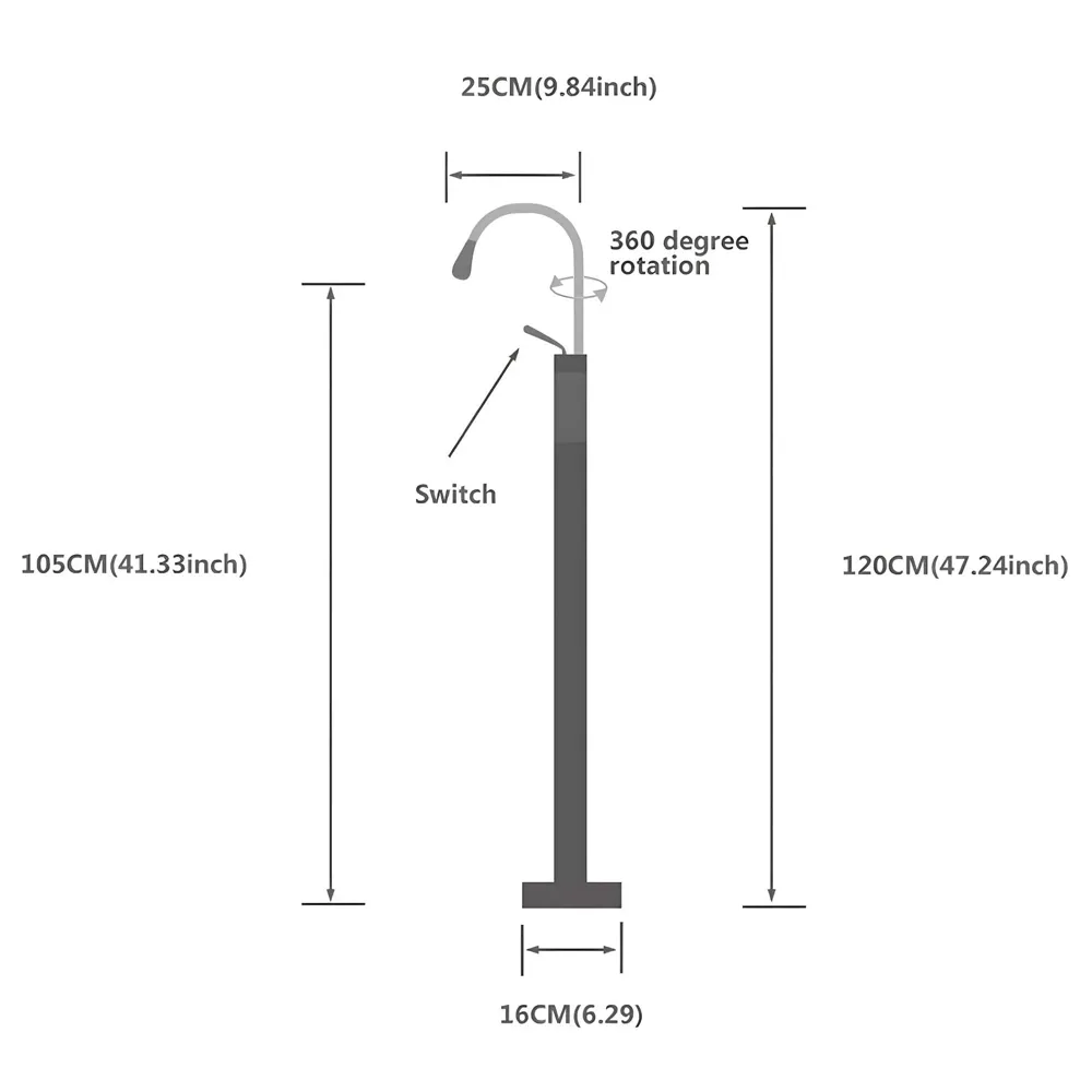 freestanding Bathtub Faucet Mixer hot and Cold Water Drop Design aerated Flow for Bath tubs and wash basins Bathroom Toilet Jacuzzi Black Finish