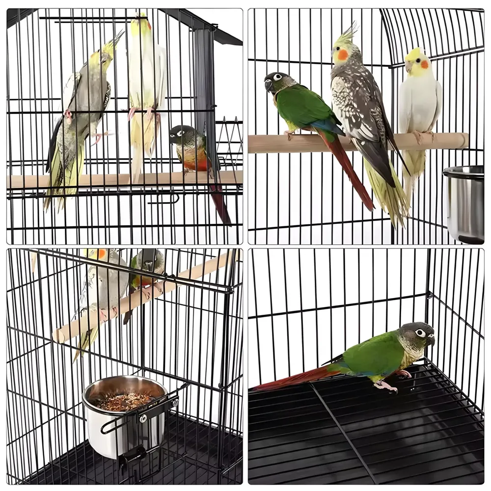 55 inch Metal Large Bird Cage for Parakeets Cockatiels Parrot Sun Conure Green-Cheeked Parakeet Lovebird Canary Finch Lovebird Pigeons Parrot with Rolling Stand.