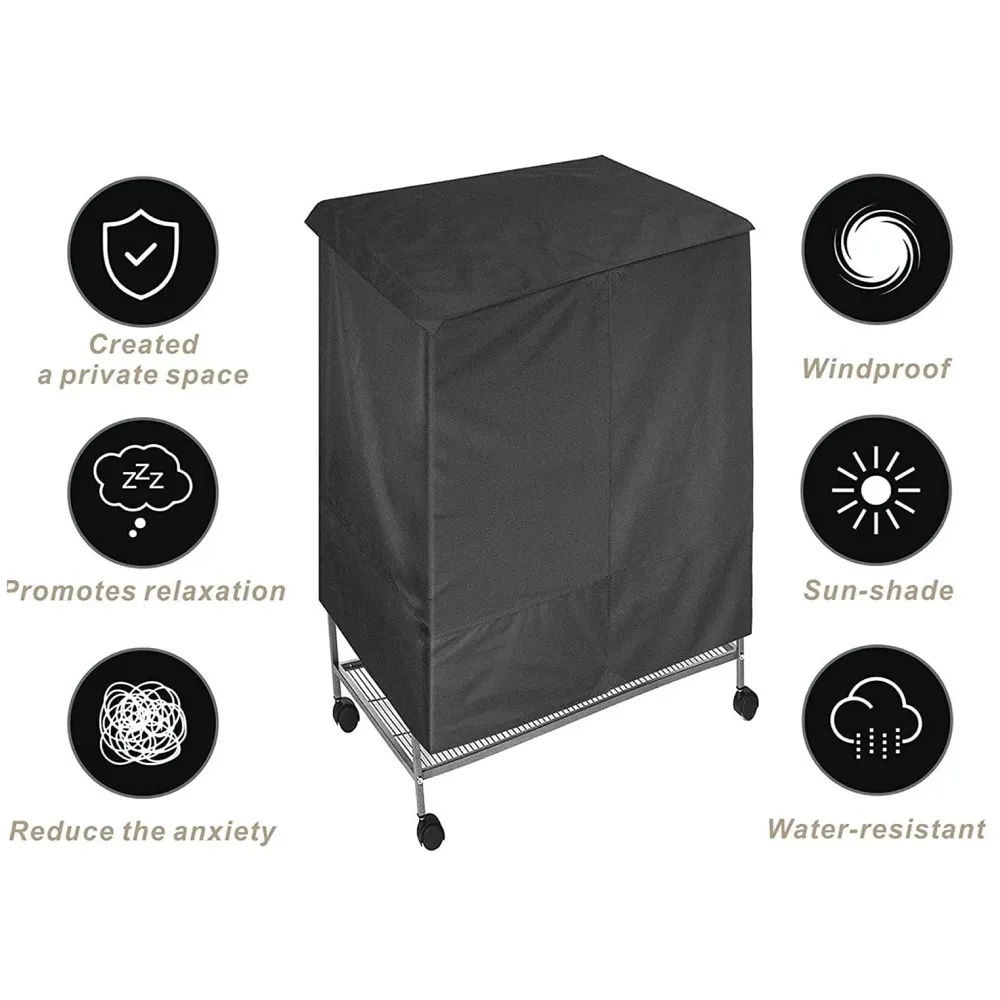 30 inch Sturdy Large Bird Cage with Cover for Parakeets Cockatiels Parrot Sun Conure Green-Cheeked Parakeet Lovebird Canary Finch Lovebird Pigeons Parrot with Rolling Stand (Black, Large)