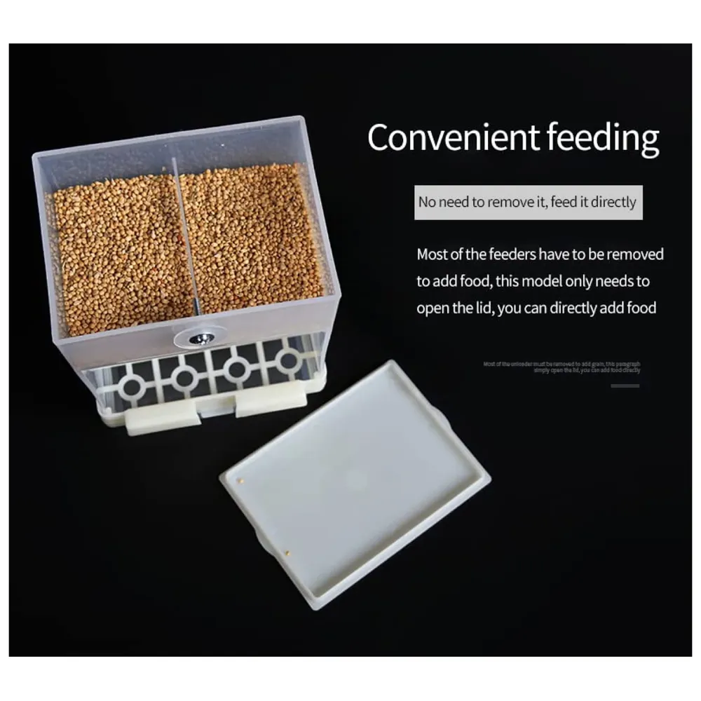 Automatic Bird feeders, Bird Cages, Parrot Seed feeders with perches, and Cages for Small and Medium Lovebirds and Parakeets