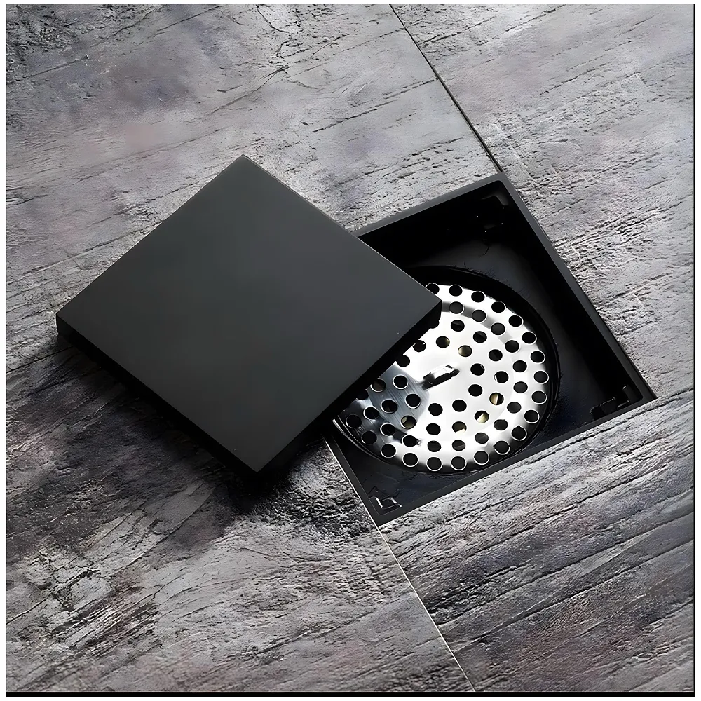 Black Bathroom Drain Jali Anti Cockroach Trap Tile Insert 6 Inch