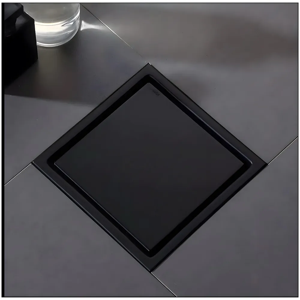 Black Bathroom Drain Jali Anti Cockroach Trap Tile Insert 6 Inch
