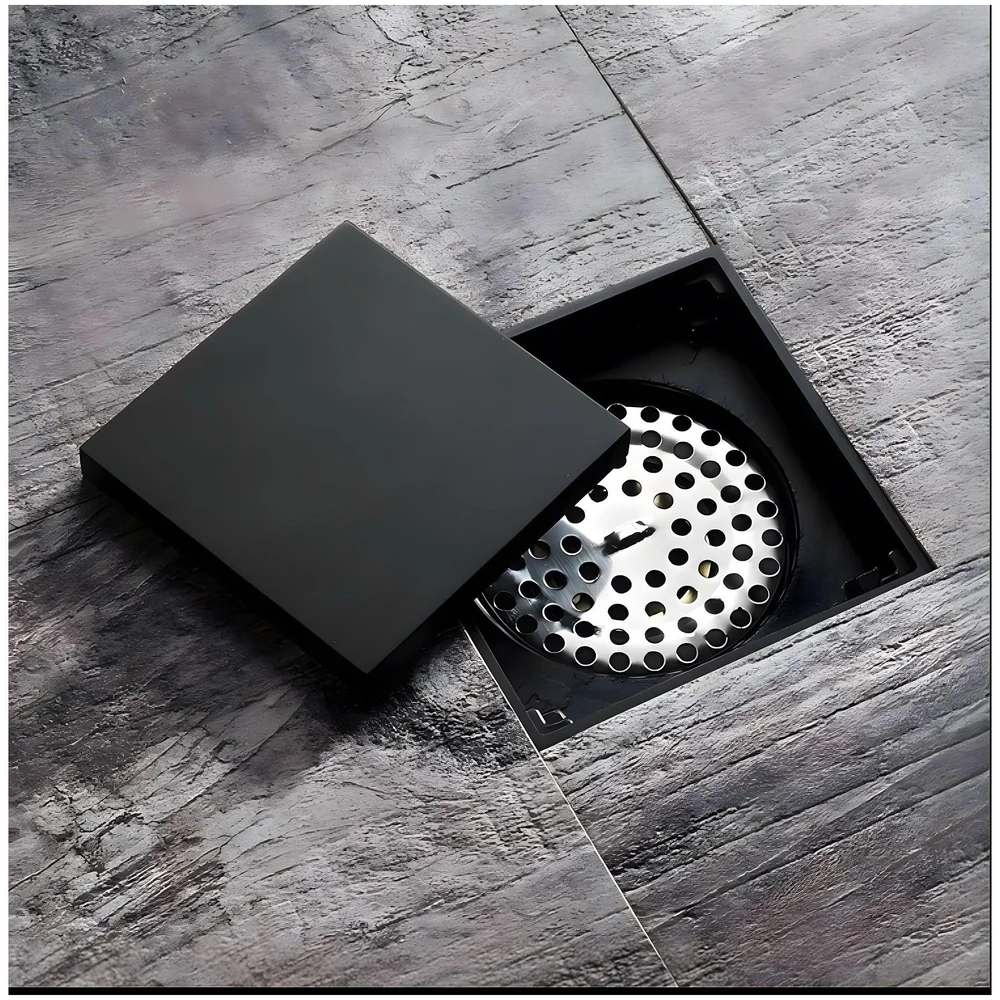 Black Bathroom Drain Jali Anti Cockroach Trap Tile Insert 6 Inch