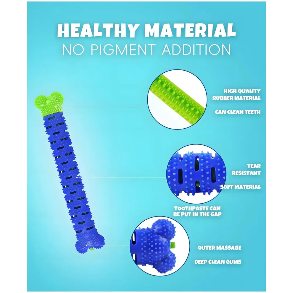 Bone Chew Toy Silicone Pet Stick, Dog Stick, for Teeth Cleaning, Toy Pet - 24.5 cm x 4.5 cm for Small and Large Dogs