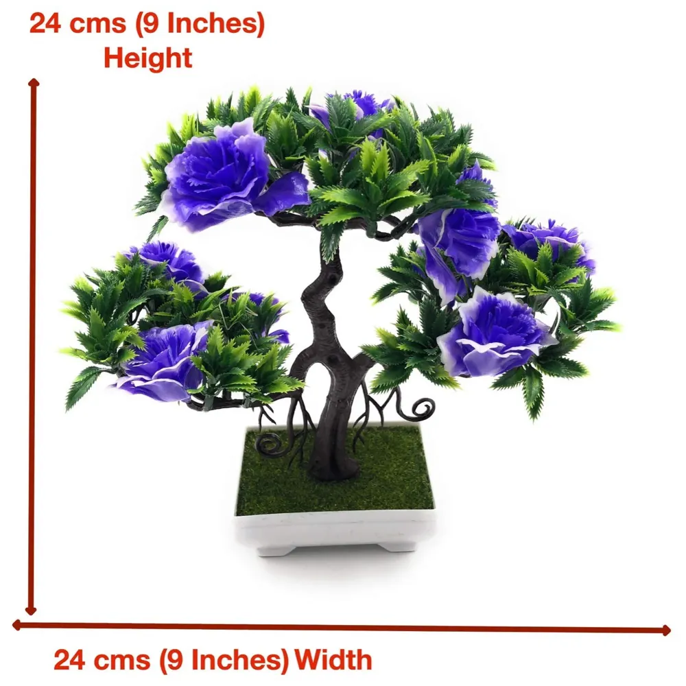 Artificial Dwarf Tree And Grass with PVC Pot (Blue)