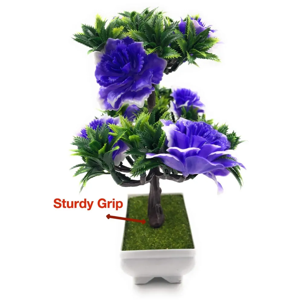 Artificial Dwarf Tree And Grass with PVC Pot (Blue)