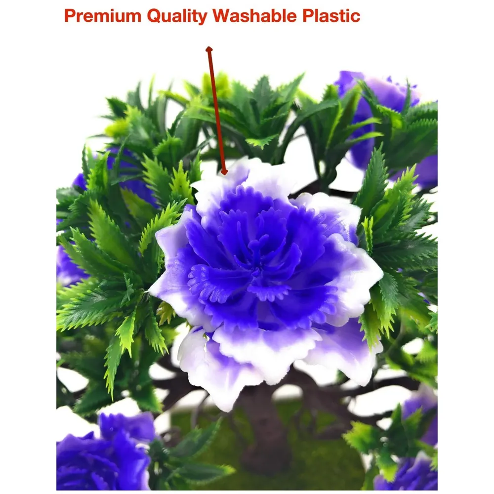 Artificial Dwarf Tree And Grass with PVC Pot (Blue)